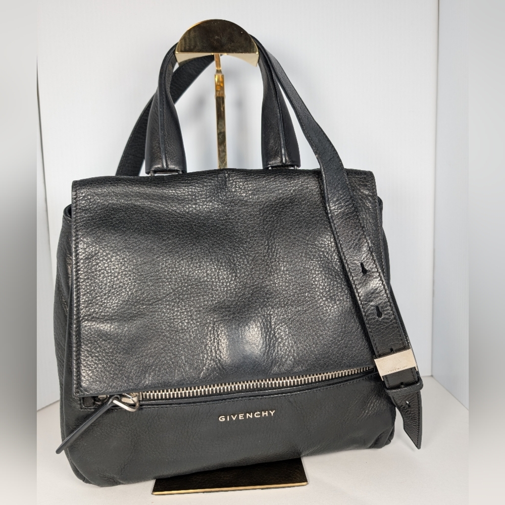GivenchyBlack Leather Pandora Pure Medium Handbag